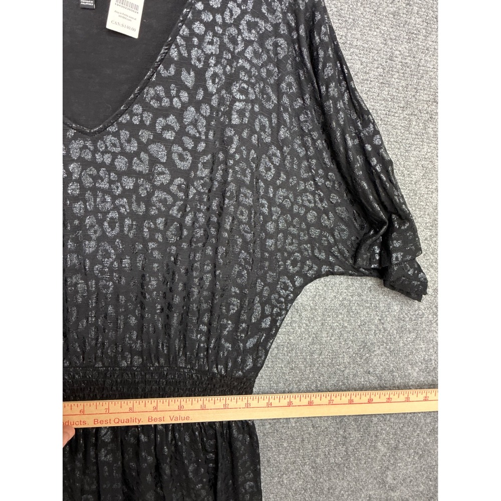 White House Black Market Metallic Leopard Smocked Kimono Dress NWT - Picture 5 of 7